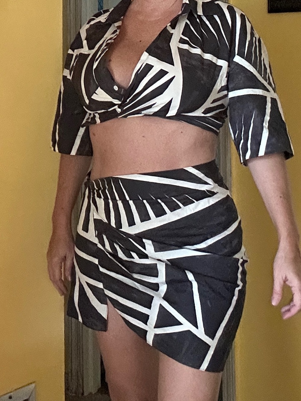 Zara Black and White  Shirt and skirt set